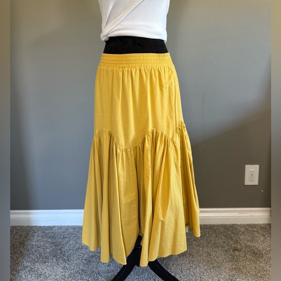 Chicwish Sunny Mustard Yellow Midi Skirt - Picture 1 of 3